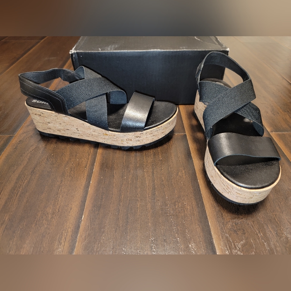 Sorel Cameron Flatform Slingback Wedge Sandal 10.5 shoes Womens